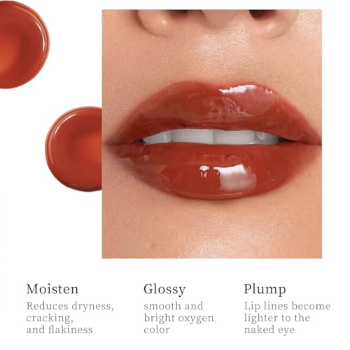 4 Colors Hydrating Lip Gloss Set,Glitter Glossy Plumping Lip Glow Oil,High Shine Glass Finish Lip Jam,Shiny Jelly Liquid Lipstick For Women And Girls