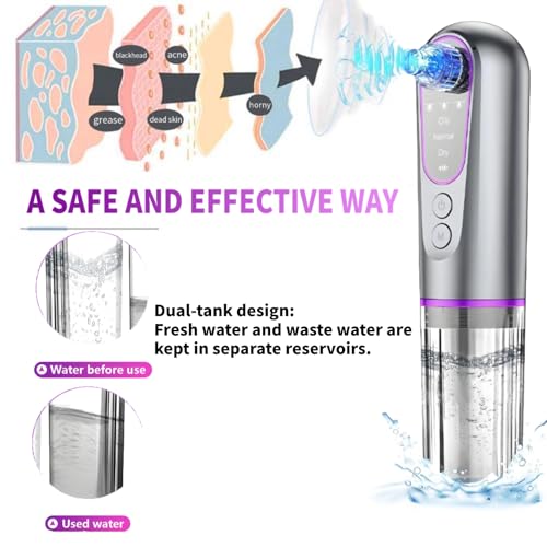 Blackhead Remover Suction Pore Vacuum Hydrating Hydro Facials Pore Cleaner Machine Pimple Extractor with USB Charging Cable Beauty Device