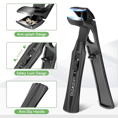 Toenail Clippers for Seniors Thick Toenails, Angled Head Large Toe Nail Clippers for Thick Nails for Men, Heavy Duty Ingrown Toenail Clippers with Wide Jaw, 360¡Æ Rotating Nail Clipper with Long Hande