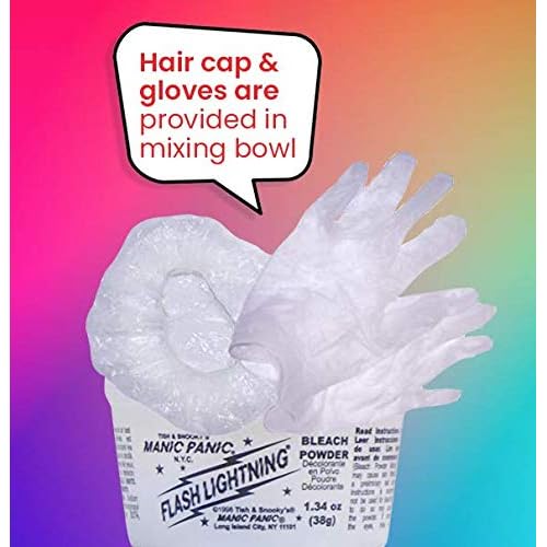 MANIC PANIC Flash Lightning Hair Bleach Kit - Bleach Powder + 30 Volume Developer - Hair Lightener for Dark Shades - Lifts Up to 5 Levels - Achieve Medium to Light Blonde - Vegan & Cruelty-Free (3 pk)