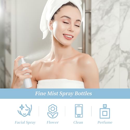 36 Pack White Small Spray Bottles 4 oz/120 ml Plastic Spray Bottles, Fine Mist Empty Small Travel Spray Bottle, Refillable Mini Sprayer Empty Bottle Bulk with Funnels and Labels