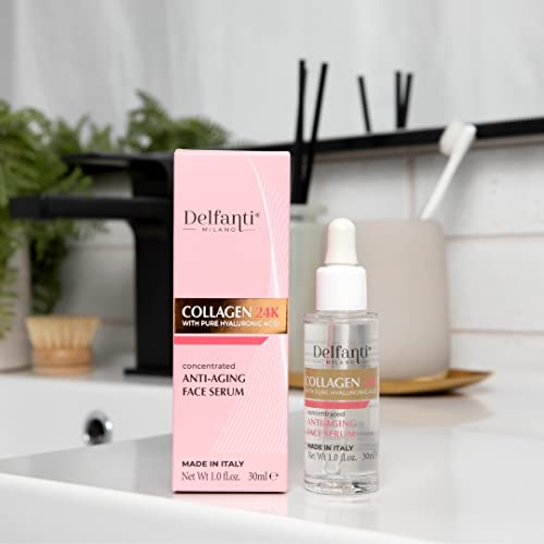 Delfanti Milano ? COLLAGEN 24K with pure HYALURONIC Acid ? Concentrated Anti-Aging Face Serum ? Made in Italy