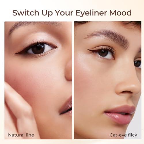 SACE LADY Dual-Ended Eyeliner Stamp, Foldable Eyeliner Stamp Pen for Perfect Wings Cat Eyes ? Long Lasting, Waterproof, Smudge-Proof, Quick & Easy Winged Eyeline Tool (02 Brown)
