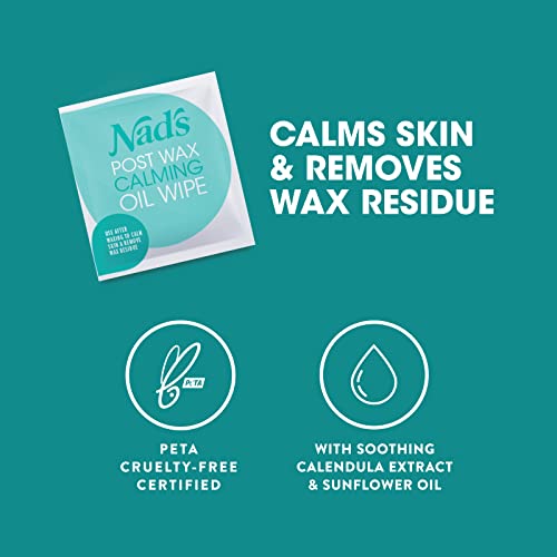 Nad's Post Wax Calming Oil Wipes Refill Pack - 20 Wipes, After Wax Remover