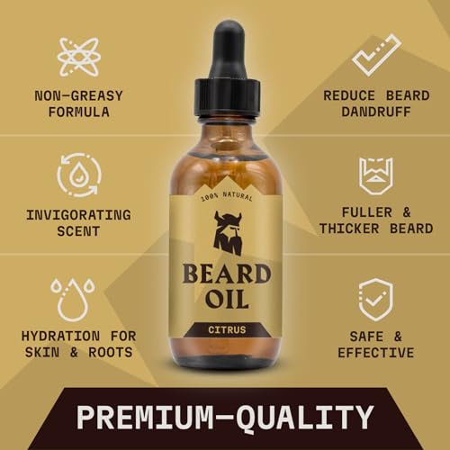 Striking Viking Pack of 2 Beard Oil and Beard Balm with Citrus Scent