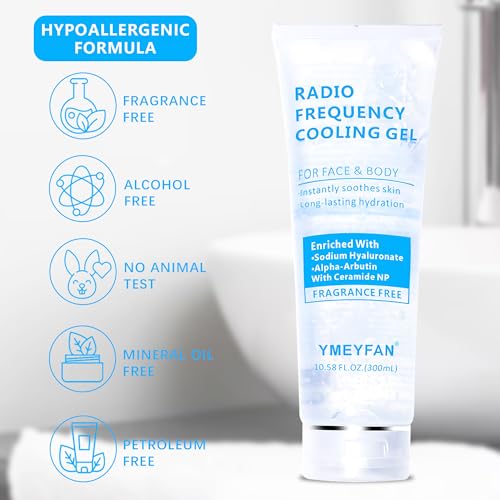 Conductive Gel for Microcurrent, Radio Frequency Gel Primer for RF Facial Machine, Fragrance-Free, Hypoallergenic, Rich in Hyaluronic Acid, Ceramide, Instantly Soothing Skin, Long-Lasting Hydrating