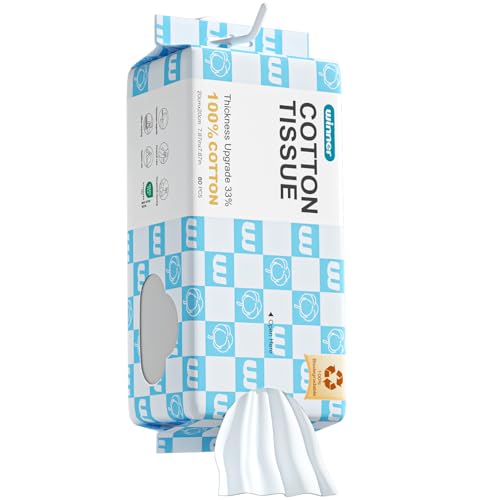 Winner Soft Face Towels, Upgraded Thicker 100% USDA Biobased Facial Towels with Hangable Design, Unscented and Gentle on Sensitive Skin, Disposable Facial Towelettes (80 Count, Pack of 1)