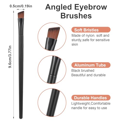 300PCS Disposable Angled Eyebrow Brushes, Bulk Brow Tint Brushes, Eye Makeup Brush Eyeliner Brush Tinting Flat Tapered Eyebrow Concealer Brush for Women Girls Salon Beauty Cosmetic Tool