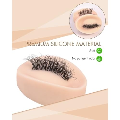 Realistic Eye Socket Replacements for Lash Mannequin Head, Soft Silicone Removable Eyelash Extension Training Eyes for Mannequin Heads, Professional Eyelash Extension Tools