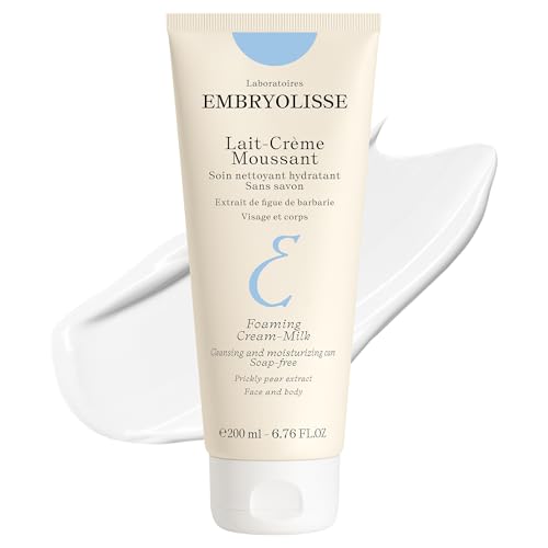 Embryolisse Foaming Cream Milk. Hydrating Cleanser for Face and Body, Soap-Free, Vegan Formula, 6.76 Fl Oz