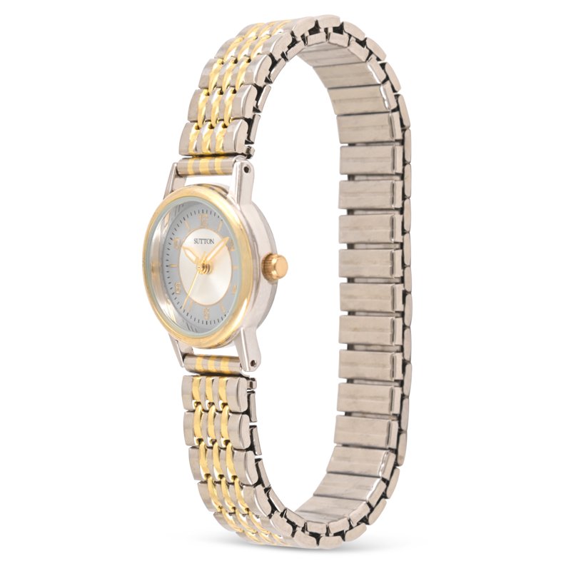 Time & Tru Ladies' Two-Tone Stainless Steel Expansion Band Bracelet 24MM