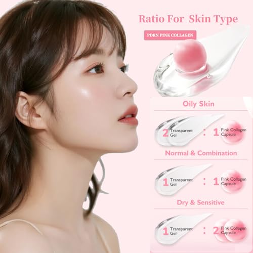 PDRN Collagen Renewal Anti-Aging Face Moisturizer Cream with Capsule Gel, Korean Skincare for Deep Hydration and Skin Repair, 50g, 1.7 fl oz