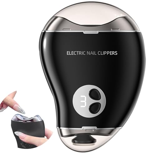 Electric Nail Clippers for Seniors and Women, LED Light Electric Nail Trimmer Adult with 3 Speeds, Safe Automatic Fingernail Grinder with Storage, Baby Nail Care, Do Not Trim Your Toenails (Black)