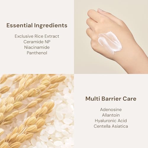 Rice Pure Barrier Capsule Cream - Moisturizing & Skin Barrier Cream | Hypoallergenic, Dermatologist Tested | Korean Skincare with Ceramide Capsules & Korean Rice Extract