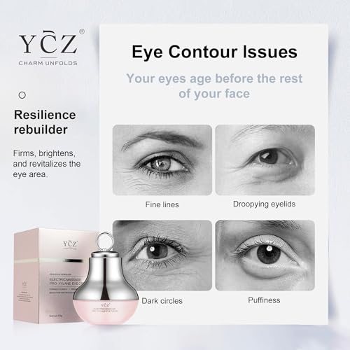Ycz Electric Massage Eye Cream, 2-In-1 Firming Eye Moisturizer for Under Eye Care, Targets Dark Circles and Fine Lines, Deep Hydration Soothes Eye Fatigue, Suitable Lightweight Texture for Daily Use