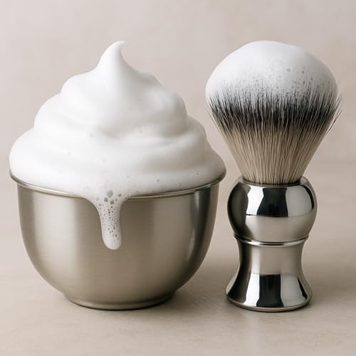 G.B.S GENTS Men¡¯s Shaving Kit ? Double Edge Safety Razor, Shaving Brush & Chrome Stand, Leather Razor Case, 20 Platinum Blades, Sandalwood Aftershave Balm, Chrome Bowl, Natural Soap & Styptic Powder