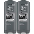 DOVE MEN + CARE Purifying Charcoal + Clay Body and Face Wash with 24-Hour Nourishing Micromoisture Technology Body Wash for Men, 13.5 oz (Pack of 2)