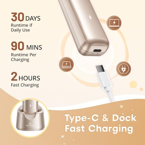 VG VOGCREST Bikini Trimmer for Women: 2-in-1 Rechargeable Painless Body Shaver - Portable Travel-Friendly Pubic Grooming Kit for Underarm Leg Arm