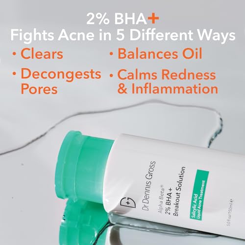 Dr Dennis Gross Alpha Beta¢ç 2% BHA+ Breakout Solution, Minimizes Pores, Clear & Prevent Breakouts, 5 Fl Oz