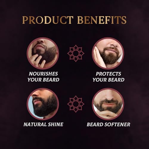 H HABIBI Amber & Sandalwood Beard Oil ? 2.0 Fl. Oz Naturally Derived Beard Growth Oil for Men, Beard Care Essential ? Hydrates, Nourishes & Promotes Healthy Growth, Made in USA
