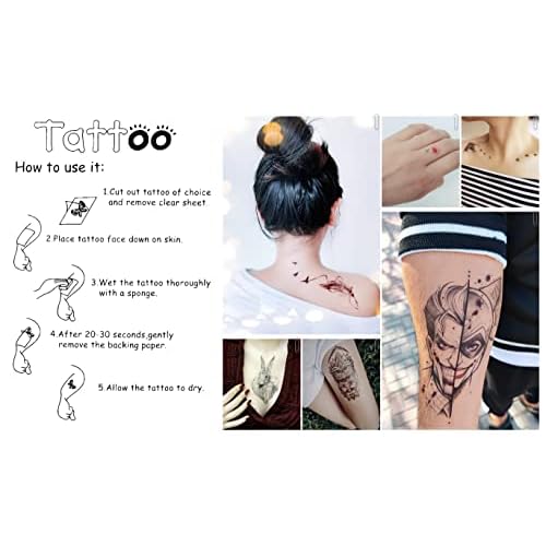 Red Lips Kiss Waterproof Temporary Tattoos Women Men Art Waterproof Stickers Removable Cartoon Tattoo 3D Design Decorations Body Neck Chest Shoulder Legs Arm Back