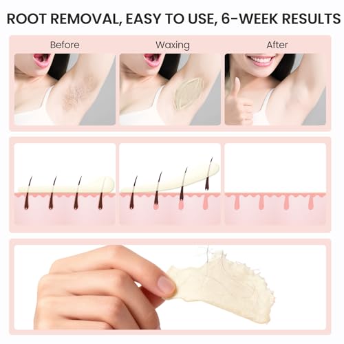 250ml Mini Waxing Kit for Women, Hard Wax Kit for Hair Removal, Waxing Kit for Bikini, Underarms, Eyebrows, Face, Compact for Teen Girls or Students Starters, Sensitive Skin, Dorms & Home Use