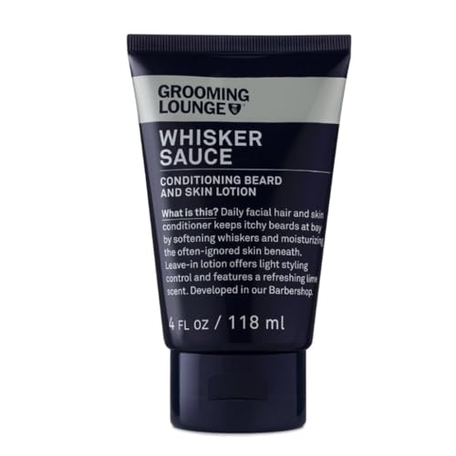 Grooming Lounge Whisker Sauce Beard Conditioner - Conditioning Beard and Skin Lotion - Eliminates Itching and Flaking - Enables Easy Combing and Styling - No Parabens - Cruelty Free - 4 oz