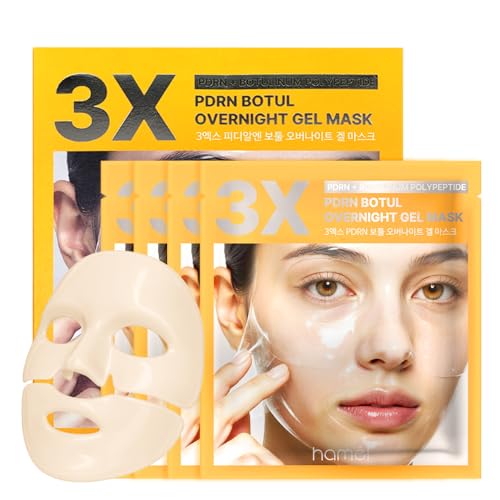 HAMEL 3X PDRN Botul Overnight Gel Mask?K-Beauty Hydrating Hydrogel Mask?Skin-Smoothing & Radiance-Boosting Night Care?For All Skin Types?34g x 4ea