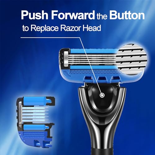 Mens Razor Blade Refills Compatible Only with COVIK 5 Blade Razors 4 Count for a More Comfortable Shave for Men