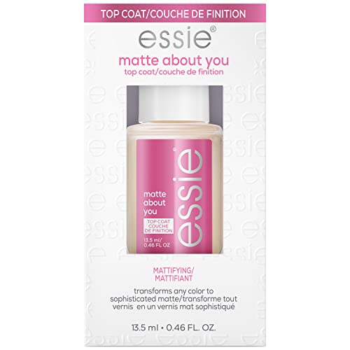 essie Nail Care, Matte About You Top Coat, Vegan, Mattifying Nail Polish, 0.46 fl oz
