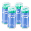 Annhua Disposable Micro Applicators Microswabs Application Brushes 400 PCS, Micro Applicator Bendable for Eyelash Extensions, Oral Care and Cleaning - Fine Tips - Green