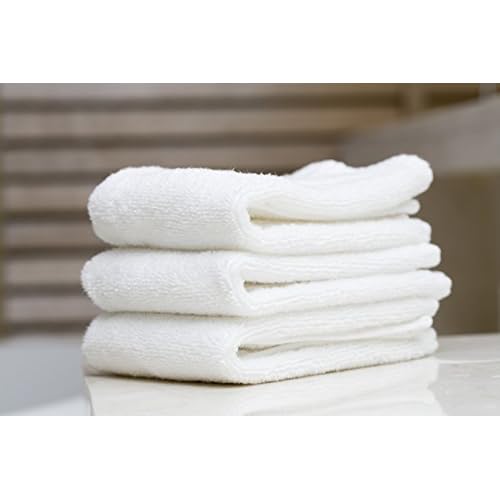 Utopia Towels 60 Pack Cotton Washcloths Set, 100% Ring Spun Cotton, Premium Flannel Face Cloths, Highly Absorbent and Soft Feel Fingertip Towels, White