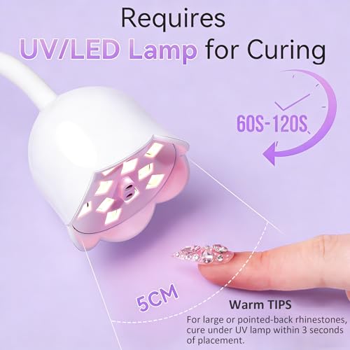 Makartt Rhinestone Glue for Nails 12PCS 30ML, Super Strong Gel Adhesive for Nail Salon, 3D Nail Art, Gem Jewelry & Nail Charm Decoration