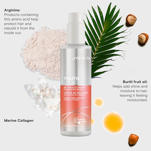Joico YouthLock Blowout Cr?me Formulated With Collagen | Youthful Body & Bounce | Strengthen & Protect | Reduce Breakage & Frizz | Soften & Detangle Hair | Boost Shine | Sulfate Free | With Arginine