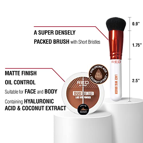Red by Kiss Lace Wig Brush Tinted Powder Set ? Matte Finish, Oil Control, Lightweight, Long-Lasting, Mix & Match Shade Duo