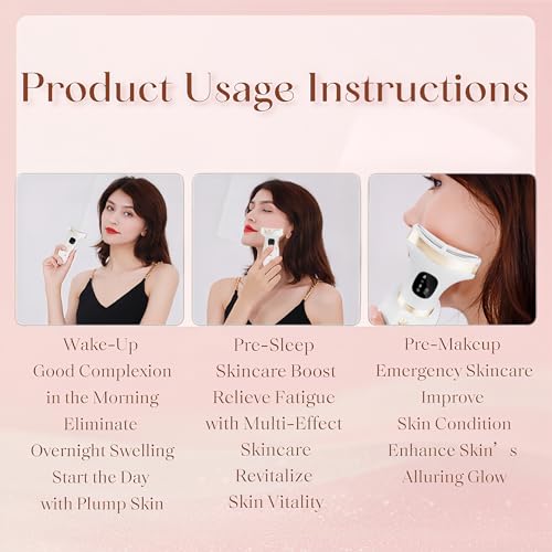 Rylynn Cold Heat Facial Body Massager, Wide-Curved Sculpting Tool for Face Depuffing, Neck and Chest Lifting, 7 Modes Smart Touch Vibration with Red Light for Lymphatic Drainage