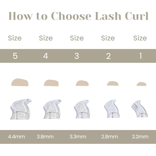 Libeauty Lash Lift Rods, Korean Glueless Lash Lift Pads, Designed for Open-Eye Eyelash Lift, Self Adhesive Eyelash Perm Rods, Eyelash Lifting Tools & Supplies, 5 Sizes Clear