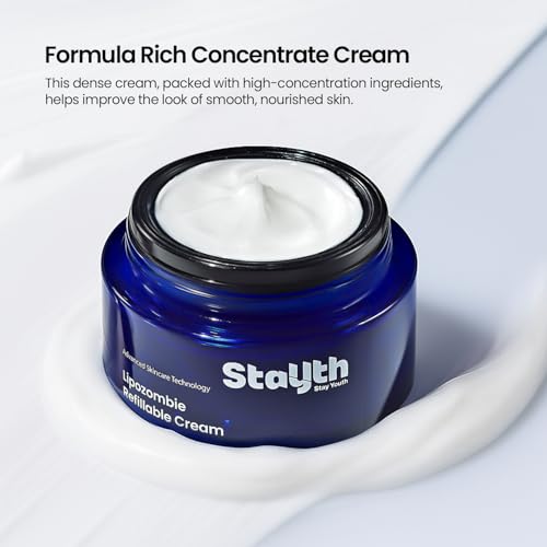 Lipozombie Refillable Cream - Korean Skincare Anti-Wrinkle Hydrating Cream with Peptides, Fermented Extracts & Liposome Tech for Glass Skin & Radiance, Eco Refill (50ml / 1.69 fl. oz, Refill)