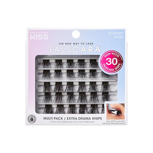 FALSCARA Collection Lash Extension Kit Multi Pack, Extra Drama Wisps Eyelash Clusters, Featherlight False Eyelashes, 18mm-20mm Ultra Glam Volume Lash Extension Wisps, 30 Lash Clusters (Pack of 2)