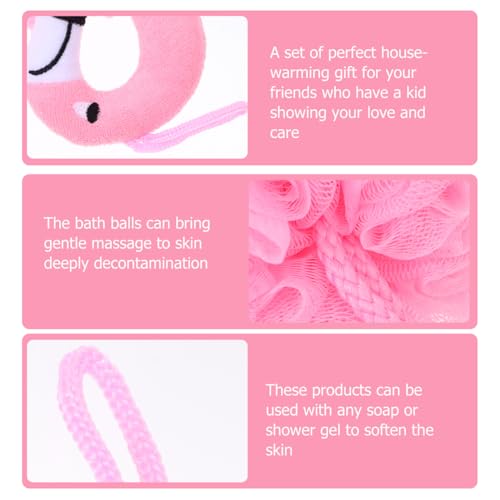 Beaupretty Flamingo Bath Balls for Kids 6 Pcs - Soft Shower Sponges with Gentle Skin Massage and Deep Cleansing for Home and Hotel Bathing 10.23X4.72X7.08 Inches