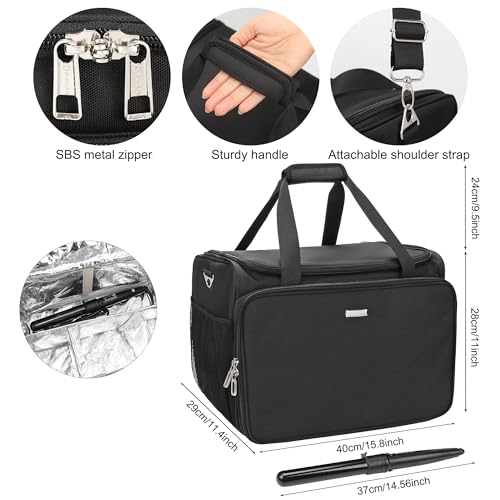 Professional Hairdressing Bag,Hairstylist Travel Bag,Cosmetics Beauty Hairdresser Bag with Shoulder Strap,Hair Makeup Salon Organizer Bag for Barber Insulation Material