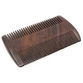 Wooden Beard Comb - Fine & Coarse Tooth - Pocket Comb for Beard and Mustaches - Includes PU Leather Case - Four Colors Available - Black Sandalwood