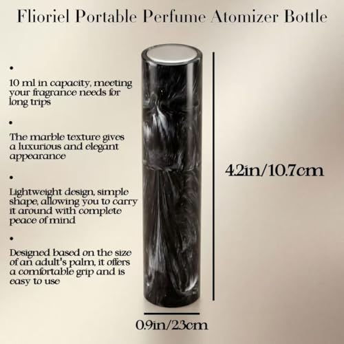3Pcs Marble Travel Perfume Atomizer Refillable, 10ML Portable Cologne Travel Bottle, Refillable Cologne Sprayer Set with Syringe, Funnel & Greeting Card