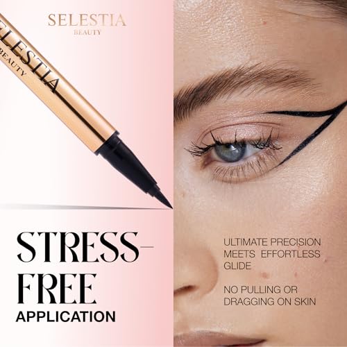 Black Liquid Eyeliner Pencil Queen Cobra ? Long-Lasting ? Quick-Drying, No Flaking ? Thin Applicator & Intense Color ? 0.016 fl.oz