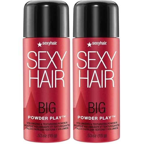 SexyHair Big Powder Play Volumizing & Texturizing Powder, 0.53 Oz | Colorless on Hair | Fragrance Free | Instant Lift (Pack of 2)