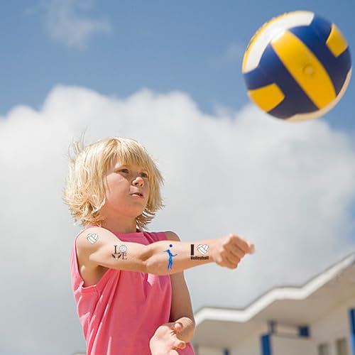 328 Pieces Volleyball Party Temporary Tattoos for Kids - Sports/Volleyball Themed Party Supplies Goodie Bag Stuffers Favors Prize Motivational Stickers(24 Sheets)