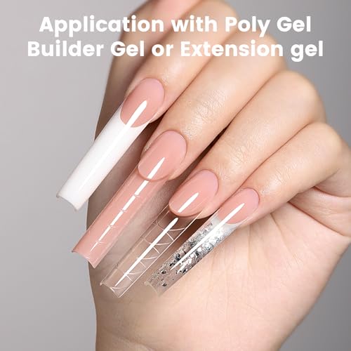 ImMaster 3D Reverse French Dual Form,150pcs Magic Caps Zone French Nail Dual Form for Beginners & Pros (IM111)