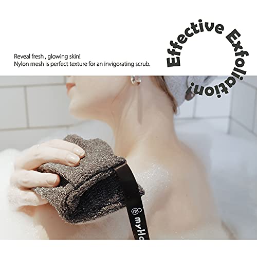 myHomeBody Soap Pocket Exfoliating Pouch, Body Scrubber Sponge, Exfoliator for Bath, Shower or Leftover Bits Saver, Graphite Gray, 6 Pack + 6 Lift Pads