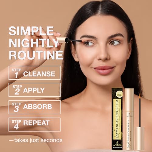 Eyelash Growth Serum, Lash & Brow Serum: Peptide Lash & Brow Enhancer for Fuller, Longer-Looking Lashes & Brows ? Ginseng & Amino Acids ? 3 mL