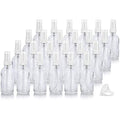 JUVITUS 2 oz / 60 ml Clear Glass Boston Round White Treatment Pump Bottle (24 pack) + Funnel
